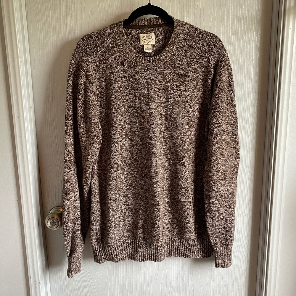 Brown and Cream Crew Neck Sweater